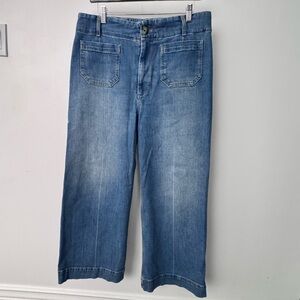 Anthro pilcro cropped wide leg jeans
